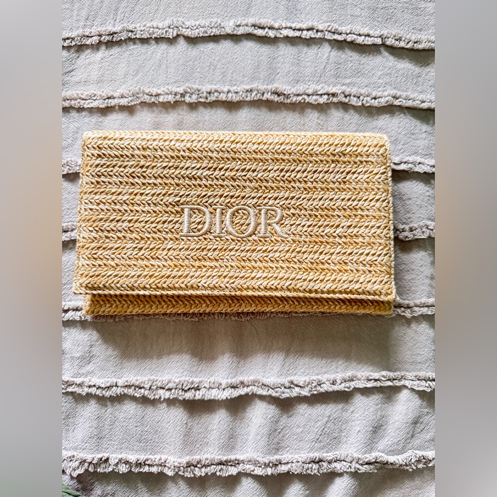 NWOT Christian Dior Raffia/Rattan Novelty Clutch